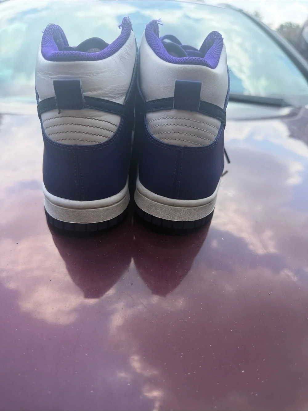 Nike Kids Dunks Purple and White High-Top Sneakers